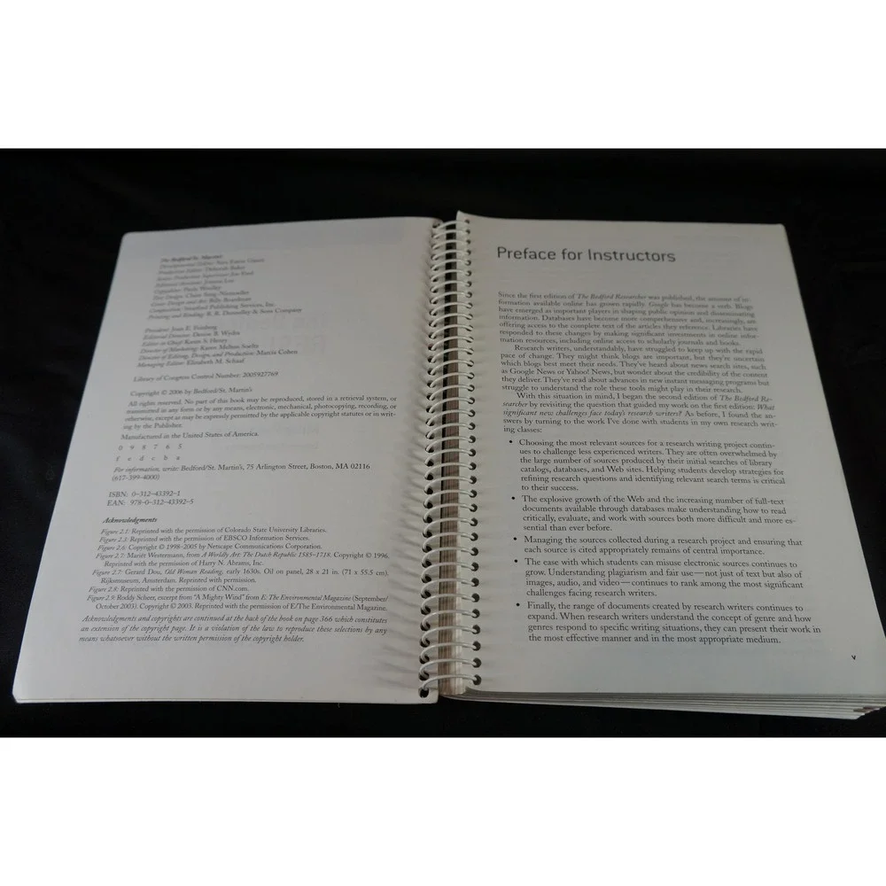 The Bedford Researcher Second Edition Mike Palmquist Spiral Bound Textbook